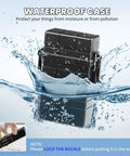 Waterproof EDC Survival Case With Airtight Seal Unbreakable Dry Box submerged in water with splash