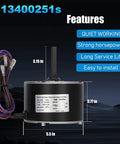 1/6 HP Condenser Fan Motor Replacement Plug And Play Direct Fit Replaces B13400251S And B13400251 shown with features