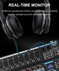 12 Channel USB Audio Mixer With Built In 16 Bit DSP Effects, Bluetooth Karaoke Studio DJ Mixer with headphones and real-time monitor