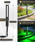 5W RGB Low Voltage Path Lights For Outdoor Landscape Lighting 12 To 24 Volt With Auto On Off Waterproof Design shown in garden
