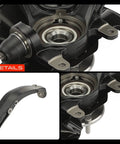 Close-up view of Premium Heavy Duty Front Left Steering Knuckle And Wheel Bearing Hub Assembly Fits Honda Accord 2008 2012 Acura Tsx 2009 2014 With Dust Shield.