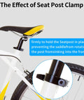 Aluminum Alloy Quick Release Bike Seat Clamp 34.9mm attached to a bike, showing its bombproof grip and smooth adjustments.