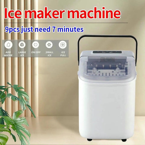 No Fuss Countertop Ice Maker Drops Nine Chill Cubes In Seven Flat Minutes With A Solid Twenty Two Pound Daily Yield Self Cleaning Feature