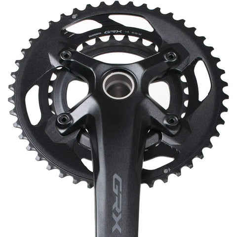 GRX FC RX600 11 Speed Crankset With 172.5mm Arms 46T And 30T Chainrings 110 80 BCD Hollowtech II Spindle Interface Aluminum Black Finish
