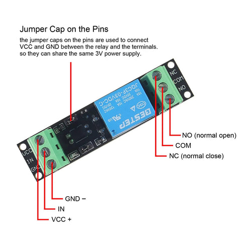 Top view of One Channel 3V 3.3V Relay High Level Driver Module With Optocoupler Isolation Plug And Play 10A 250VAC And 10A 30VDC Load Isolated Drive Board