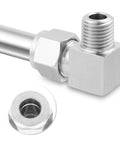Yoebor stainless steel 304 compression tube fitting, 90deg male elbow, 3/8 in OD x 3/8 in NPT, with ferrules, pack of 2