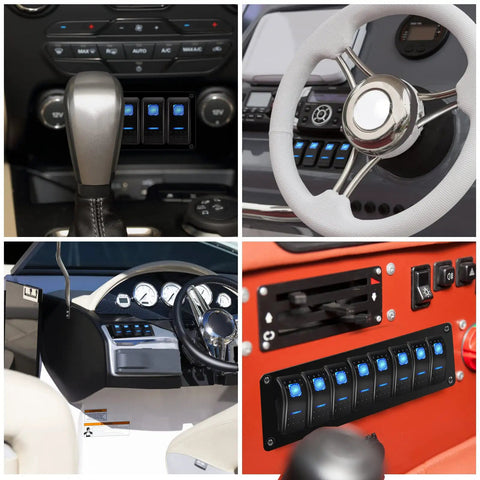 1 Gang Rocker Switch Panel Holder Aluminum Housing With Bracket For Car Truck Marine Boat RV Vehicle Rugged Waterproof Panel mounted in vehicle dash