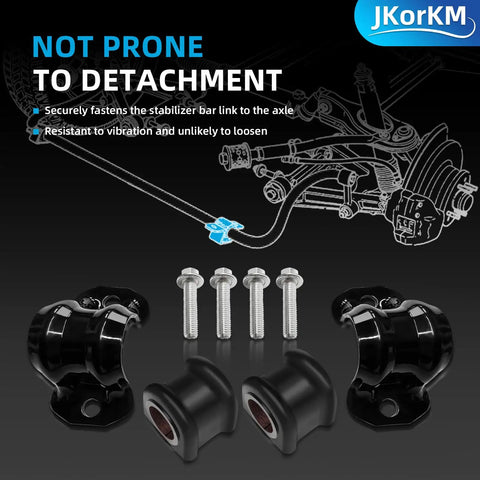 Front Stabilizer Bar And Sway Bar Link Kit For Ram 1500 2009 2010 2011 2012 2013 2014 2015 2016 2017 2018 2019 2020 2021 2022 Classic Dodge Ram Replacement 55398938AC black sway bar bushings and bolts