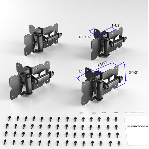 Vinyl Fence Gate Hardware Kit Matte Black For Double Gates Includes Four Hinges One Latch And One Drop Rod All In One Beast Setup