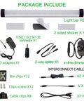 Under Cabinet LED Light Bar Kit 12V Plug In Dimmable With Switch 6 Panel Daylight White Bar Lights accessories and components
