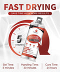 Heavy Duty Metal Repair Epoxy For Casting And Filler For Aluminum Steel Iron Plastic Ceramic Waterproof And Heat Resistant Industrial Strength Bond Tough As Nails To Seal Cracks And Sand Holes In Metal Surfaces adhesive bottle with fast drying and time details.