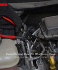 Using the 9 Piece Hose Clamp Pliers Set Heavy Duty Pro Grade Locking Long Reach Tools For Automotive Work on a car engine hose.