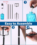 Assembly guide for Four Pack Blue Glass Garden Torches 12 Oz Citronella Outdoor Lights 60 Inch Adjustable Height