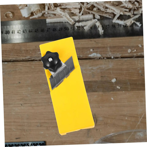 Heavy Duty Abs Edge Trimming Jig For Woodworking Shop Real Deal Hand Planer And Chamfer Attachment To Knock Out Messy Banding Seams With Flawless Millwork Finishes Built To Damn Well Last, top view showing ABS material and black knob.