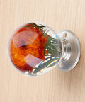 Swanky Resin Crystal Ball Cabinet Knobs Rad Furniture Pulls Durable Metal Wardrobe Handles Smooth Swap Modern Vintage Decor Dope Hardware For Drawers Snazzy Home Refresh Fade Proof with orange flower design.