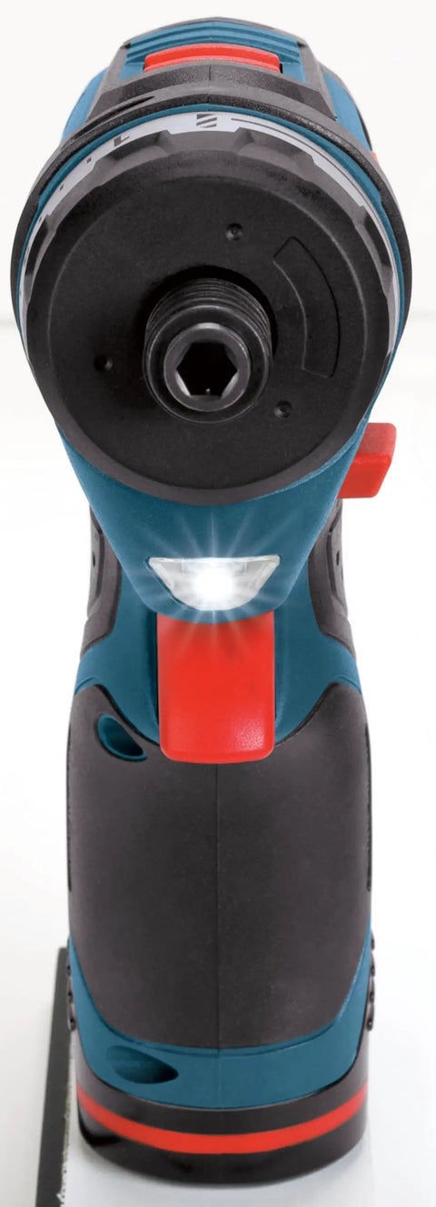 Front view of 12V Max Cordless Two Tool Combo Kit With Pocket Driver And Impact Driver Two Speed Control Lightweight Design