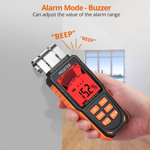 Rechargeable Moisture Meter With Five Modes Pinless 40mm Depth For Walls Floors And Ceilings Do It Yourself Friendly Non Destructive Moisture Testing In Concrete Cement Plaster And Wood, handheld on wall