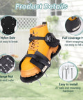 Heavy Duty Lawn Aerator Shoes With Six Extra Spikes, Cleaning Shovel, And Upgraded T Wrench For Easy Assembly shown with features