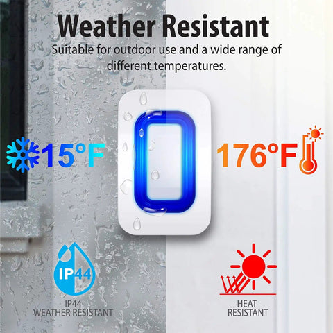 Wireless Door Chime And Driveway Alarm With Motion Sensor For Home And Business, weather-resistant feature in extreme temperatures