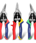 8 Inch Aviation Tin Snips Set Three Piece Left Right And Straight Cut Metal Cutter Shears For Sheet Metal Work