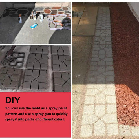 Reusable Concrete Path Molds For No Fuss DIY Walkways And Stepping Stone Pavers Square 15.7 By 15.7 By 1.57 Inches in use