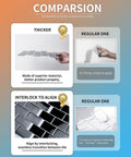 Comparison of Subway Style Peel And Stick Tiles For Kitchen Backsplash 12 Inch By 12 Inch Thicker Version and regular tiles.