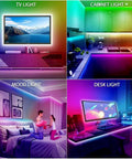 Ultimate USB Powered RGB 5050 LED TV Backlight Strip Kit For 46 To 65 Inch Televisions used in diverse lighting setups