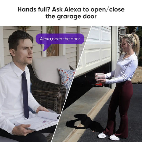 Smart Garage Door Opener Remote With Camera Alexa Voice Control Live Video Left Open Reminder 2 4GHz WiFi Only Security Plus Version Two Point Zero Compatible No Monthly Fee Open Close Your Garage From Anywhere