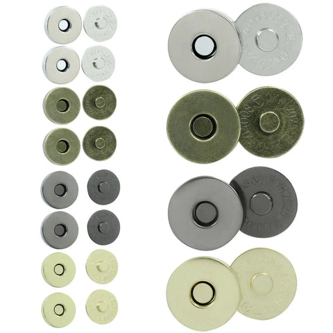 40 Sets Magnetic Snaps For Purses And Bags, 18mm Rustproof Fasteners Replacement Kit In 4 Colors, includes washers