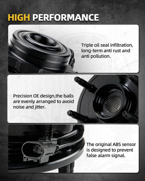 Front Wheel Bearing Hub Assembly With ABS Anti Rust Finish For Chevy Express 2500 3500 And GMC Savana 2500 3500