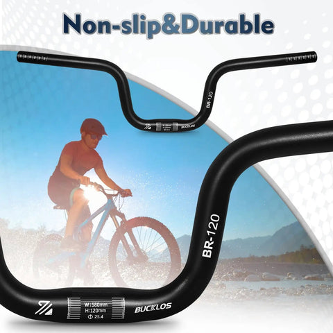 Wide 580mm Aluminum Alloy Handlebar With 25.4mm Clamp High Rise 120mm And 160mm Options For Mountain Bikes MTB Folding Bikes Ebikes