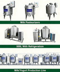 Top Shelf Heavy Duty 500L Milk Pasteurizer Machine For Commercial Dairy Plants Featuring Pro Level Automatic Temperature Regulation And Plug And Play Yogurt Production Integration in a production line with refrigeration.