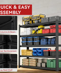 84 Inch Heavy Duty Metal Storage Shelving Unit With 5000 Lb Capacity 5 Tier Adjustable Freestanding Garage Shelves in use