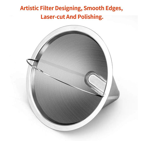 Number Four Reusable Permanent Cone Coffee Filters For 8 To 12 Cup Makers, Built To Last Stainless Steel Cone Filter image