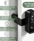 Built Like A Tank Anti Theft Security Enclosure For Blink Battery Doorbell 2K Plus mounted on a corner wall with metal bracket.