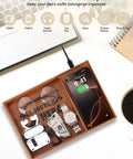 Valet Tray With Integrated Wireless Charger For Dad Youre My Hero Engraved EDC Nightstand Organizer with phone and accessories