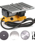 Compact 4 Inch Mini Table Saw For DIY Hobbyists Portable Cutting Tool With Three Blades Ideal For Wood Model Making