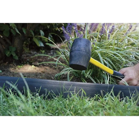 Installing Pound-In Landscape Edging Kit With Anchoring Stakes, 4.5 Inch Straight-Top Black Plastic Garden Border, 20 Foot Coil