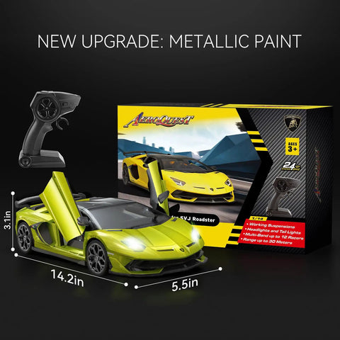 Lamborghini Officially Licensed Remote Control Car With Realistic Lambo Design For Boys And Girls, 1 to 14 scale, green
