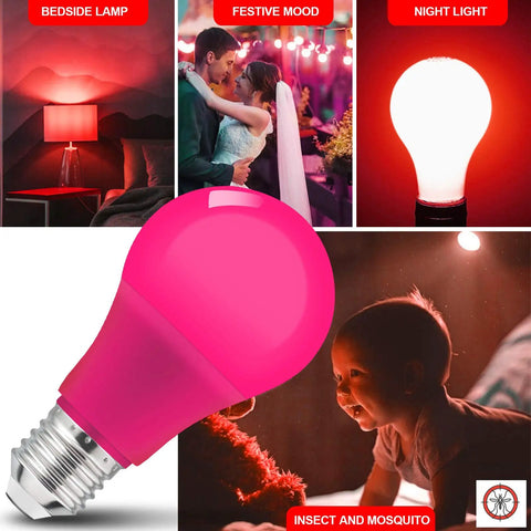 Blue LED Light Bulbs 9 Watt 60 Watt Equivalent With E26 Base For Weddings Parties Holidays Halloween Christmas Bar Decor 2-Pack