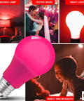 Colorful LED Bulbs 9W Equal To 60W Non Dimmable E26 Base For Weddings Halloween Christmas Parties And Bar Decor Six Pack