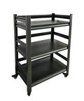 Heavy Duty 3 Tier Garage Shelving Unit With Wheels, Adjustable Metal Storage Racks For Garage, 60cm By 40cm By 80cm