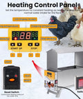 Keep Your Flock Comfortable All Winter Long With This 1.5 Gallon Heated Chicken Waterer featuring a heating control panel display.