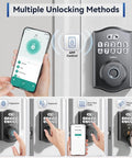 AI Fingerprint Door Lock With Built-In WiFi And Keyless Entry For Front Door, Smart Home Ready With App Control and keypad codes