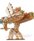 Ultimate 3D Wooden Puzzle Kit For DIYers, Handcrafted Spaceship Model, Steampunk Airship Build With 400 Plus Precision Cut Parts