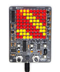 Top view of LED Chaser Soldering Practice Kit with 81 LEDs on a PCB board for STEM projects, showing dynamic graph patterns EK1974