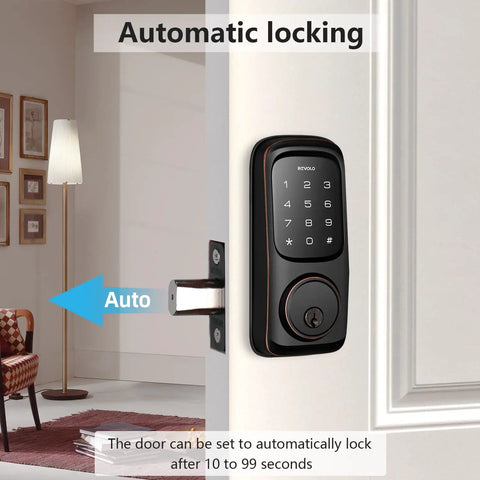 Keyless Entry Door Lock With Touchscreen Keypad Deadbolt For Front Door, ANSI Grade 2 Electronic Lock, auto lock feature