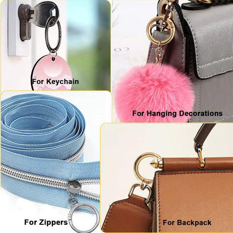 27 Piece Round Carabiner Clips Kit With Zinc Alloy Hooks For Keychains Bags Purses And DIY Projects Includes 3 Colors In 5 Sizes Go To Clips For Everyday Use, gold clip on bag