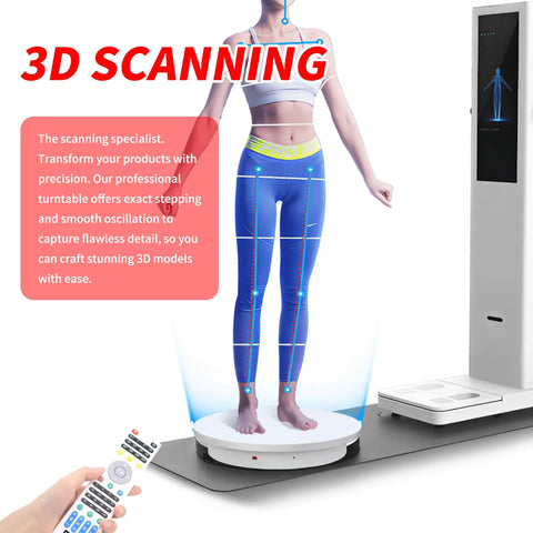 Heavy Duty Motorized Turntable With Remote Speed Control For 3D Scanning And Showcase Displays Up To 660 Lbs on display with remote.