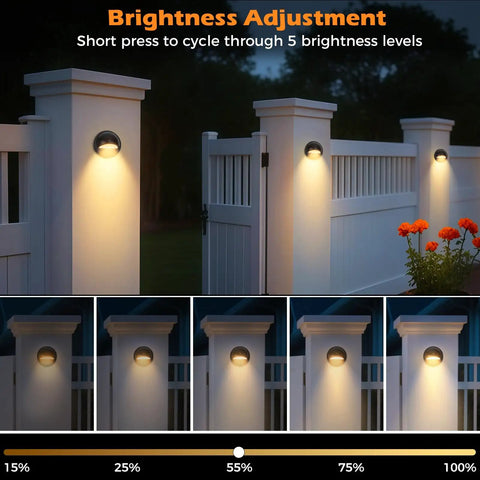 Low Voltage LED Deck Lights Kit With Transformer Timer And Photocell Sensor No Fuss Setup IP67 Waterproof on fence post night view